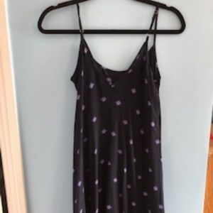 Strapless summer dark blue and purple dress